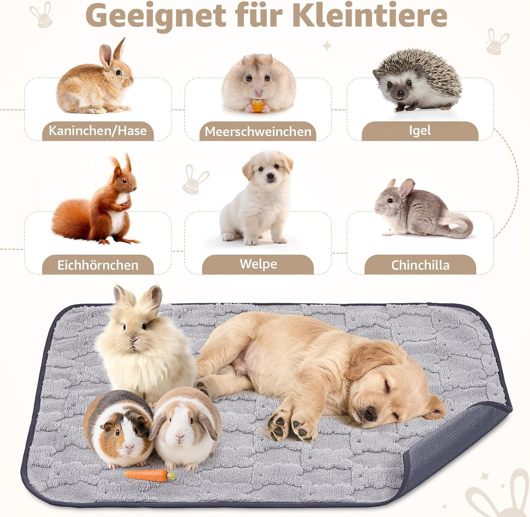 90x60cm Pipipads für Meerschweinchen & Pipi Matte für Kaninchen - Waschbare, saugstarke Unterlage mi