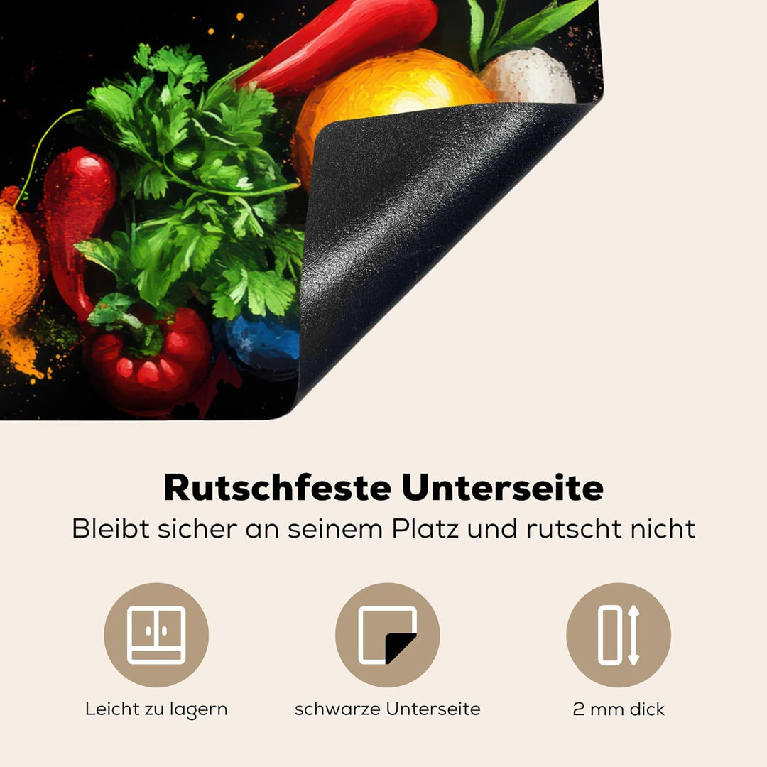 Herdabdeckplatte 80x52 cm Einteilig Küche Herdabdeckung Induktionsfeld Ceranfeld Herdabdeckplatten V