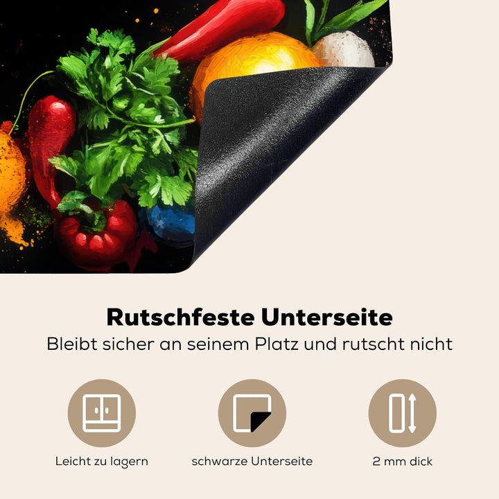 Herdabdeckplatte 80x52 cm Einteilig Küche Herdabdeckung Induktionsfeld Ceranfeld Herdabdeckplatten V