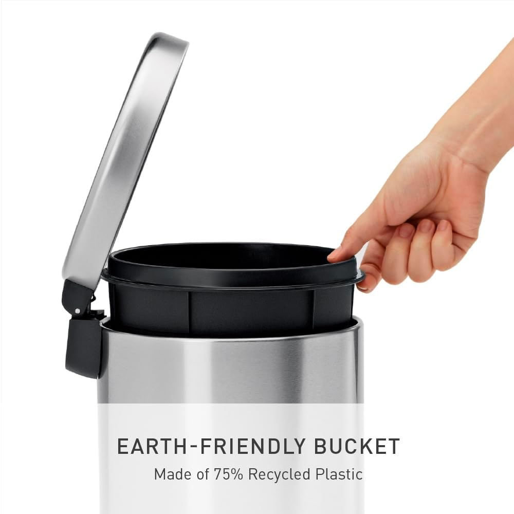 simplehuman CW1852CB 4,5 Liter, runder Treteimer, kleiner Mülleimer Bad Badezimmer Büro Schlafzimmer