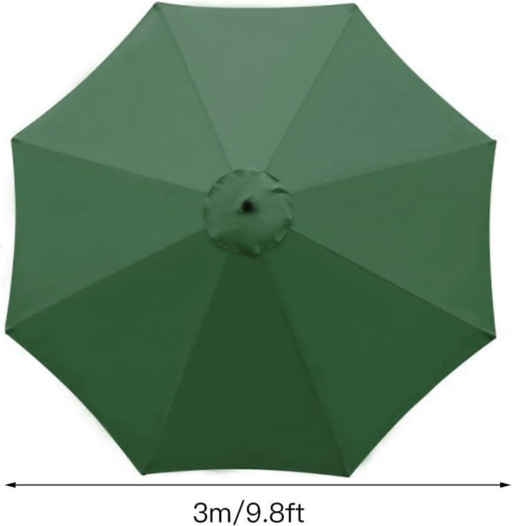 SMLJFO Ersatz-Sonnenschirm-Überdachung mit 8 Rippen, 3 m Markttisch-Regenschirm, UV-Schutz, Ersatzst