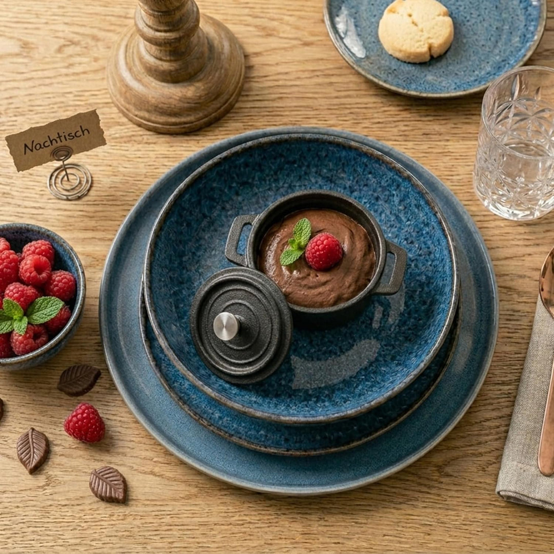 Mini Cocotte 9 cm Gusseisen Emailliert Kleiner Topf mit Deckel, Handgeschmiedeter Emaille Topf Antih