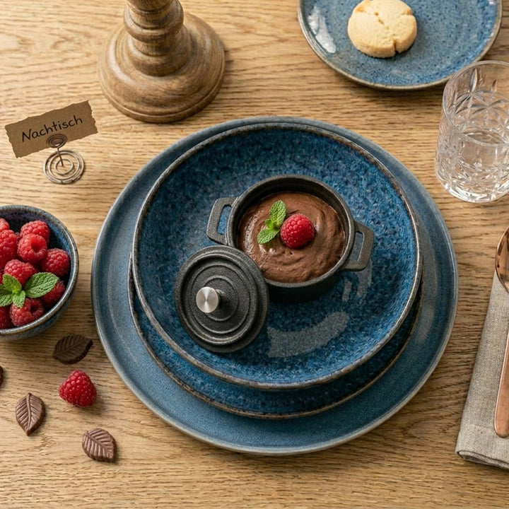 Mini Cocotte 9 cm Gusseisen Emailliert Kleiner Topf mit Deckel, Handgeschmiedeter Emaille Topf Antih