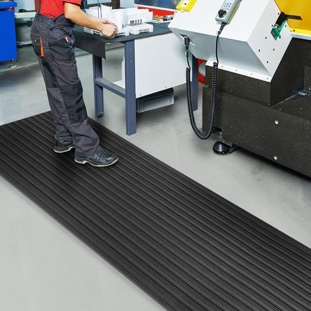 Floordirekt Anti-Ermüdungsmatte Softer-Work-Mat 90 x 200 cm, Schwarz - Ergonomische Arbeitsplatzmatt