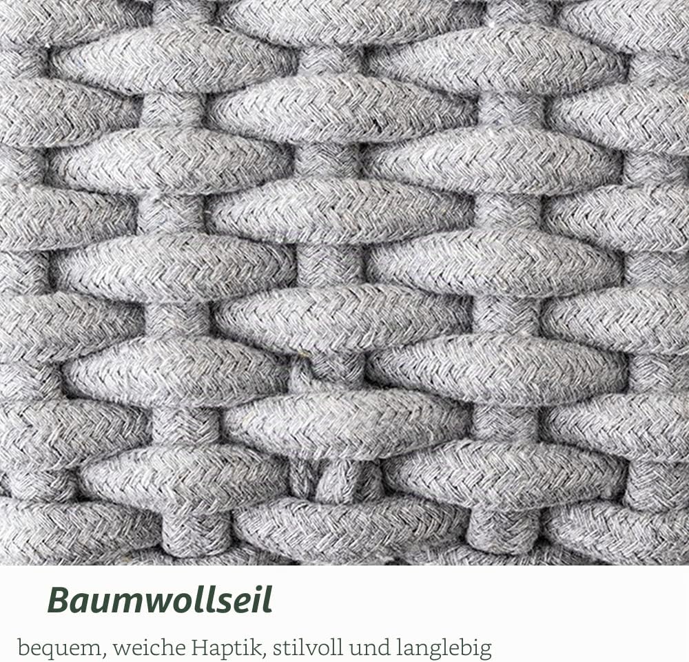 Icegrey Aufbewahrungskorb Baumwolle Strickkorb Dekorative NatüRliche Rechteck Wasserdichter Aufbewah