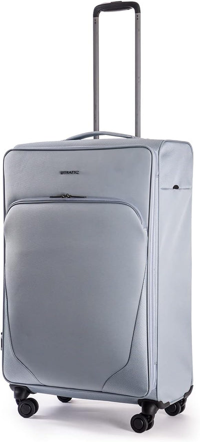 Stratic Mix Koffer Weichschale Reisekoffer Trolley Rollkoffer gross, TSA Kofferschloss, 4 Rollen, Er