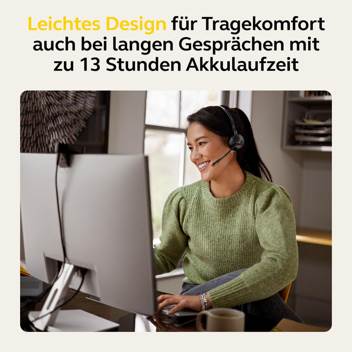 Jabra Engage 55 Schnurloses Stereo-Headset mit DECT-Adapter - Mikrofon mit Geräuschunterdrückung, um