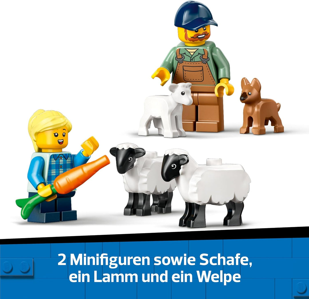 LEGO City Traktor mit Anhänger - Bauernhof Spielzeug mit Traktor & Tierfiguren - Montessori Spielset