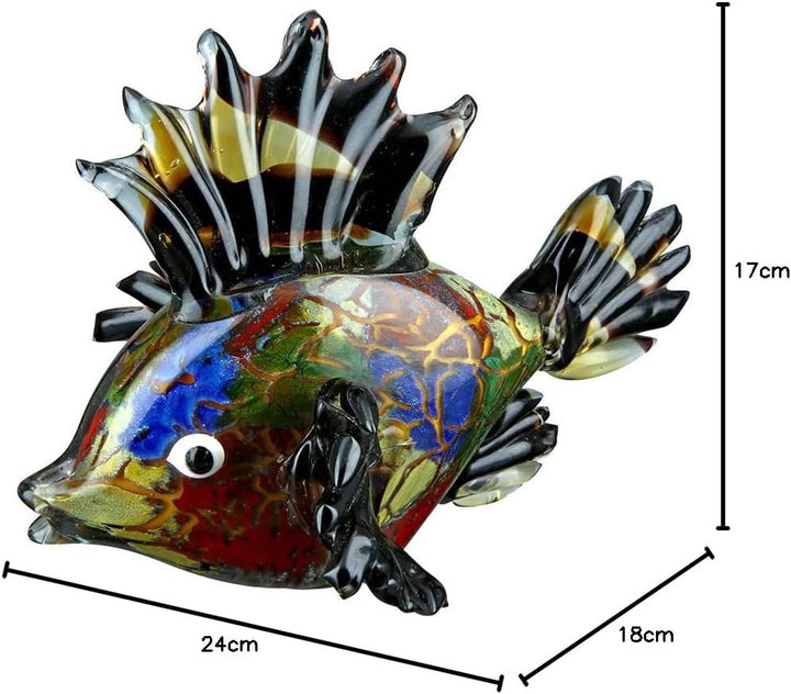 GILDE GLAS art Fisch Pondo - mundgeblasen - jedes Teil EIN Unikat - Breite ca. 24 cm
