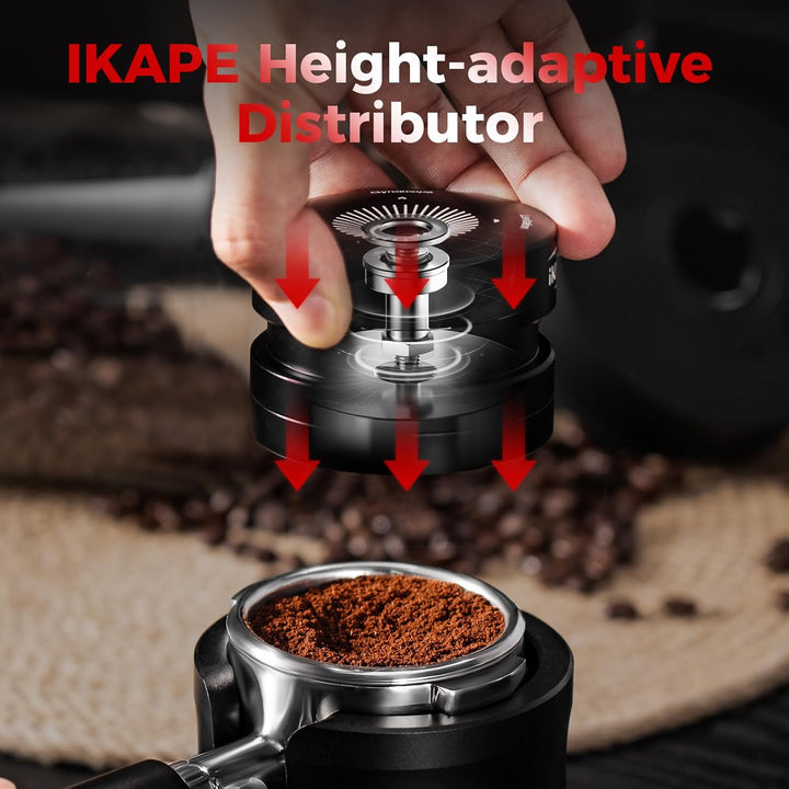IKAPE 53,3 mm Neuer verbesserter Espresso-Kaffeeverteiler, Kaffee-Doppellager & Hochgeschwindigkeits