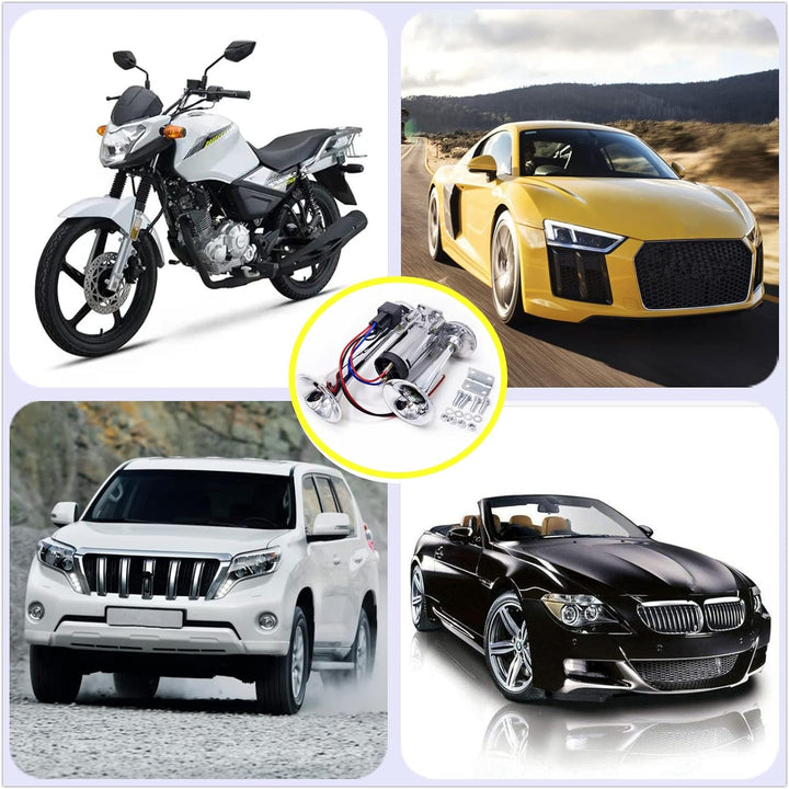 YIYIDA Elektrische Hupe Car Horn 24V Autohupe Air Horn 165db Schiffshupe Trompete Bootshupe Silber H