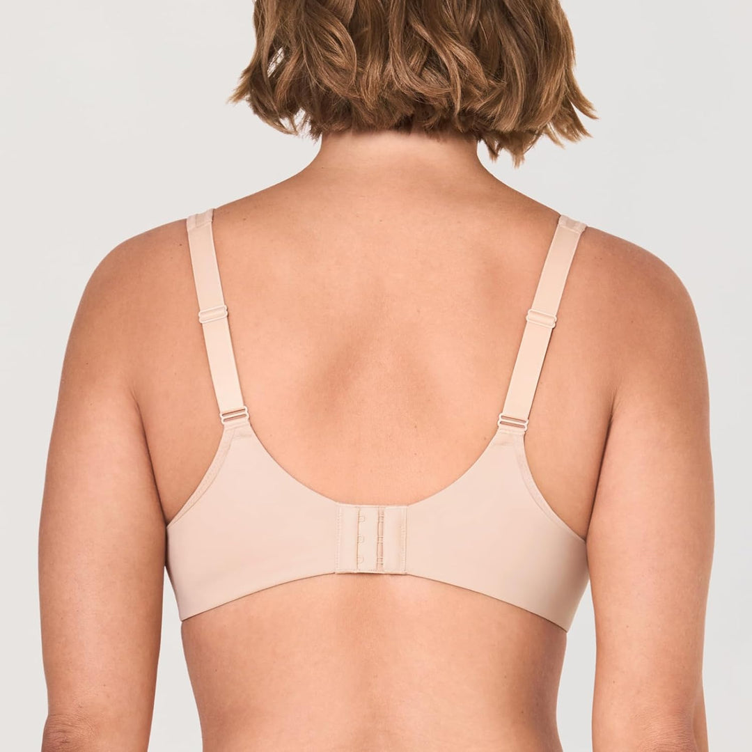 DELIMIRA Damen T Shirt BH mit Bügel Vollschalen Nahtlose BH Grosse Grössen Gepolstert 75B Beige, 75B