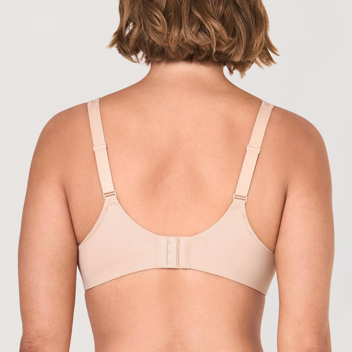 DELIMIRA Damen T Shirt BH mit Bügel Vollschalen Nahtlose BH Grosse Grössen Gepolstert 75B Beige, 75B