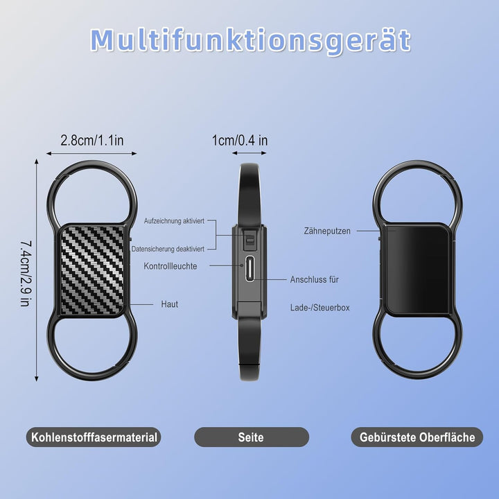 Diktiergerät 3072 Kbps Aufnahmegerät Voice Recorder Abhörgerät mit Sprachaktivierter and Geräuschunt
