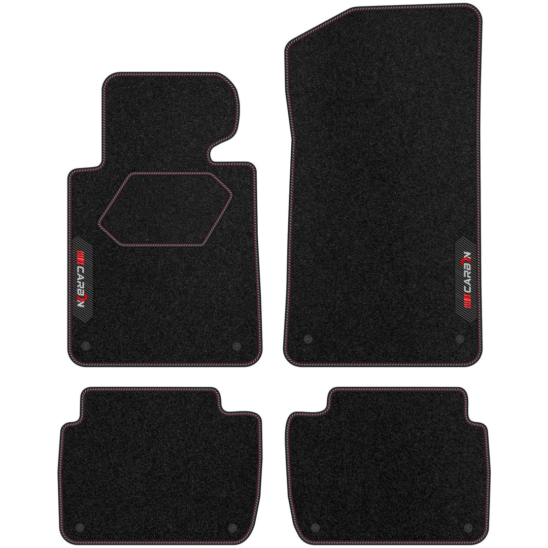 MOTOS Personalisierte Velours-Fussmatten Carbon Series passend für BMW 3er E46 1998-2004 Limousine,