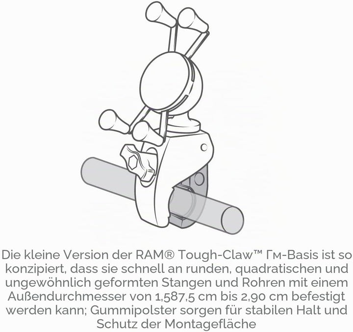 Ram-Mount Mount, RAM-HOL-UN7-400U, Handy-Halterung fürs Motorrad, schwarz