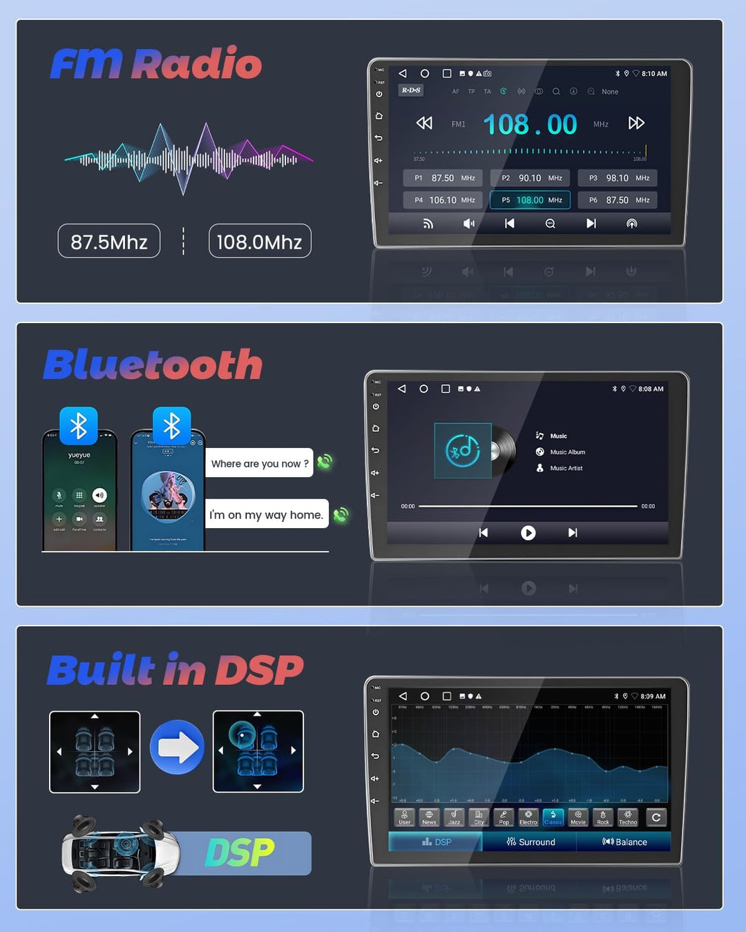 Hikity [2+64GB] Android 15 Autoradio für Audi A4 S4 RS4 8E B6 B7 (2000-2009) Radio Wireless Carplay