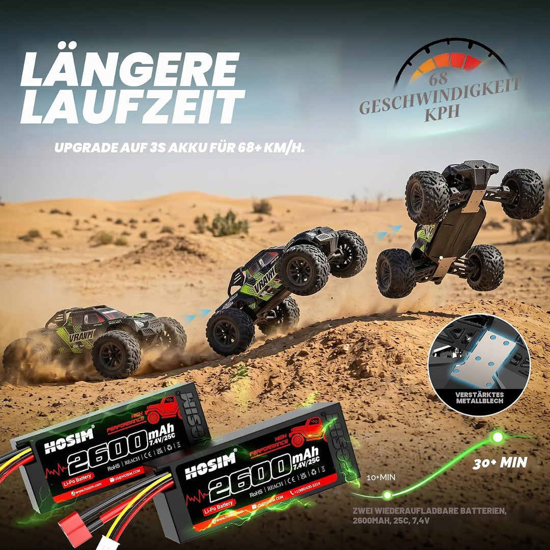 Hosim X09 Brushless RC Auto für Erwachsene, Mini 1:10 70 km/h High Speed 4x4 Offroad RC Truck, schne