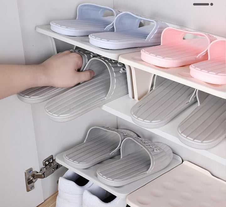 Schuhstapler rutschfeste Schuhschlitze,4 Stück Schuhstapler Platzsparen Doppelschicht Schuhregal Sch