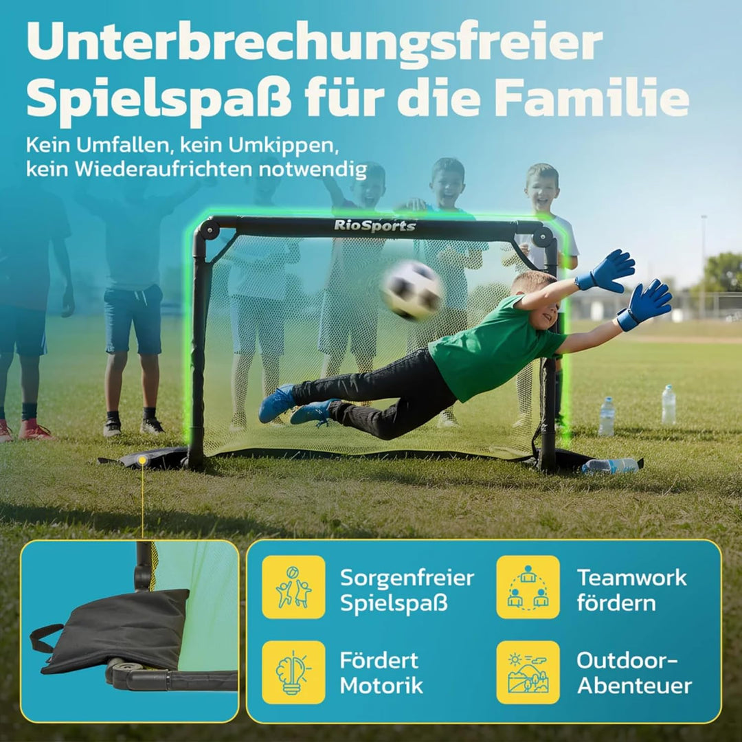 Fussballtore für Garten Kinder – Set mit Weight System – Fussballtor Kinder inkl. Heringe und Traget