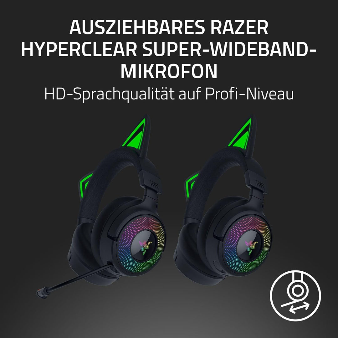 Razer Kraken Kitty V3 Pro - Kabelloses RGB-Kitty-Headset für Gaming - Reaktive Streaming-Katzenohren