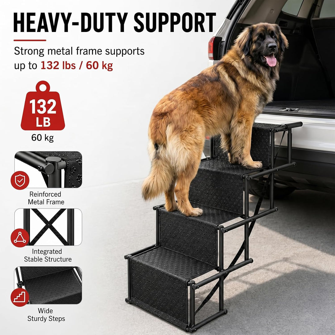 Hundetreppe Auto, Klappbar Hunderampe bis 60kg, Hunderampe Auto, Rampe Hund, Hunderampen für Grosse