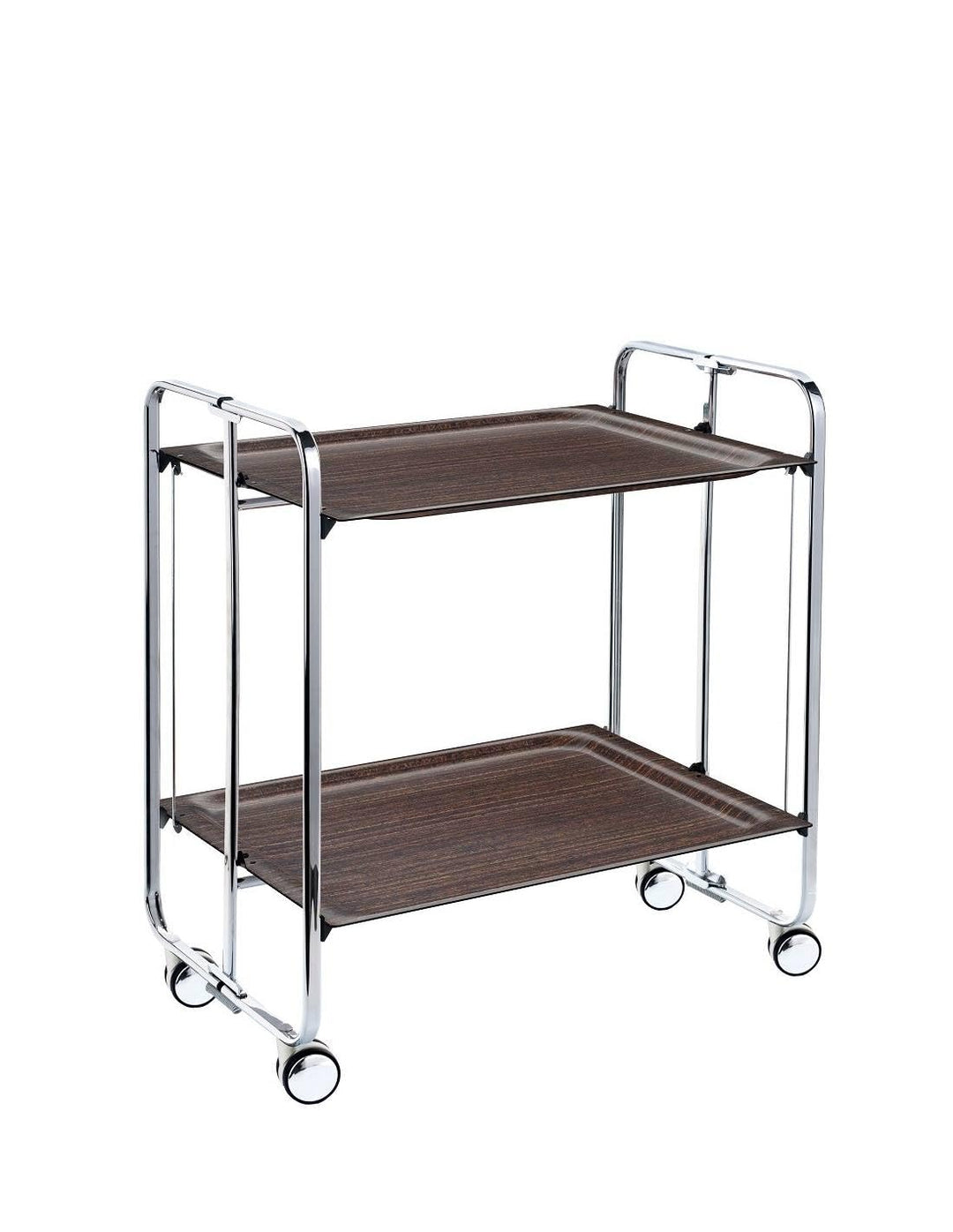 DON HIERRO - Servierwagen Bauhaus 2 Tabletts mit verchromtem Rahmen-Wengue one size Wengue, one size