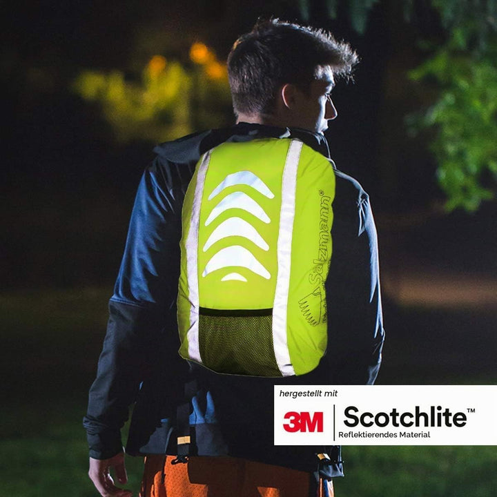 Salzmann 3M Wasserdichter Rucksacküberzug - Reflektierende Rucksackschutzhülle - Hergestellt mit 3M