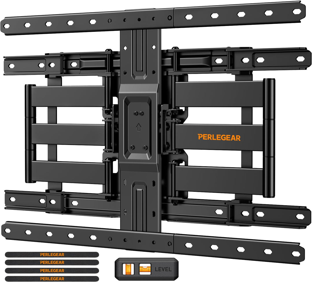 Perlegear ultradünne TV Wandhalterung, 27,9mm ultradünnes Profil für 42"-90" TV, voll-bewegliche TV