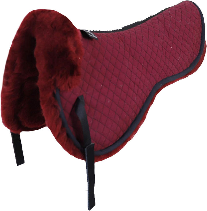 Engel Reitsport Lammfell Sattelkissen SAKIS1 mit Fellrand vorne bordeaux-bordeaux L, bordeaux-bordea