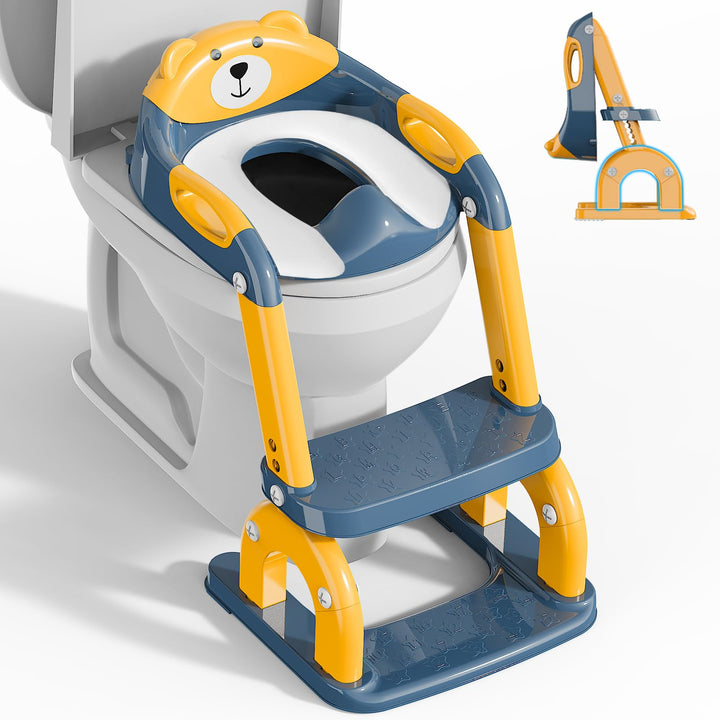 Toilettensitz Kinder mit Treppe, Upgraded WC Aufsatz für Kinder für Jungen und Mädchen, 2-in-1 Toile