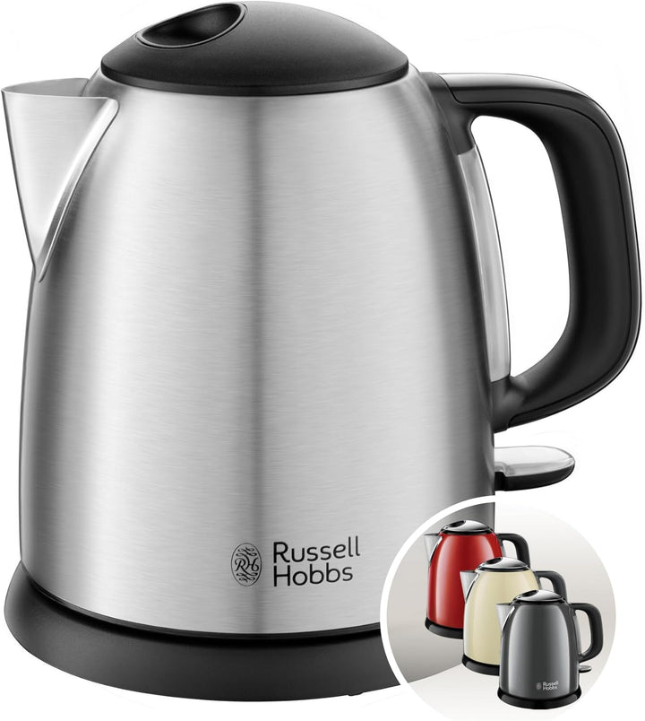 Russell Hobbs 1L kompakter Wasserkocher, schnell kochend, herausnehmbarer Kalkfilter, waschbar, sich