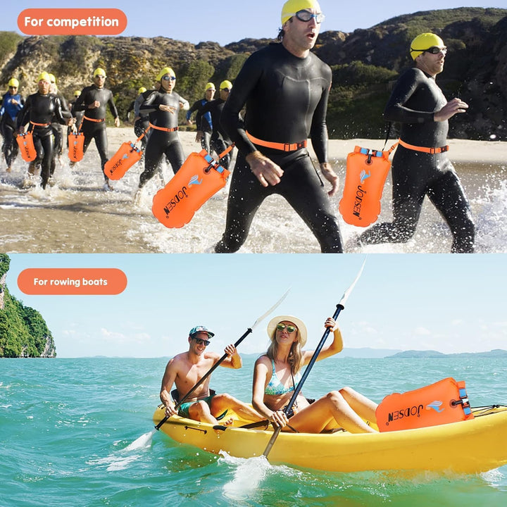Schwimmboje,Boje Schwimmen Aufblasbare Trockentasche 20l mit Wasserdichter Handytasche,Trockensack f