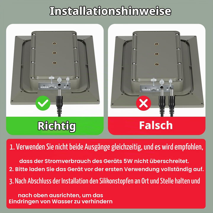 Solarpanel Eingebauter 20000mAh Akku kompatibel mit 12V/6V Wildlifekamera&amp;Überwachungskameras mit 3M