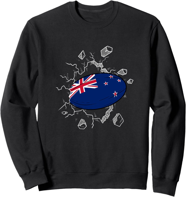 Neuseeland Rugby Trikot Neuseeland Flagge Rugby Ball Sport Sweatshirt