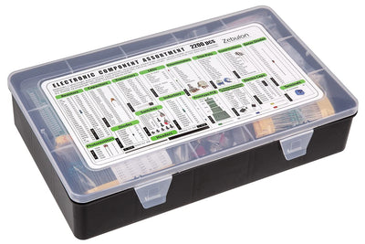 Elektronische Komponenten Sortiment Box, Widerstand, Kondensator, Drossel, IC, Diode, Transistor, Pl