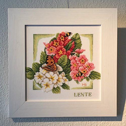 Lanarte Zählmusterpackung Frühling Zählstoff Kreuzstichpackung, Baumwolle, Mehrfarbig, 25 x 25 x 0.3