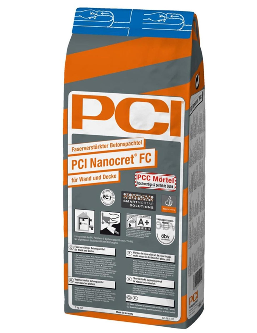 PCI Nanocret FC 5 kg Faserverstärkter Betonspachtel für Wand und Decke Sika