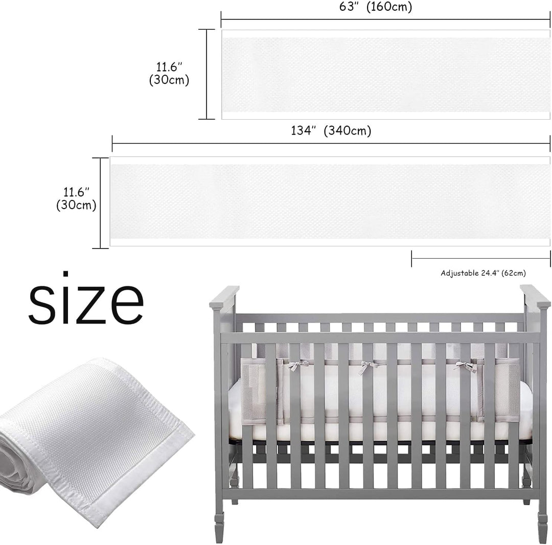 Bettumrandung Babybett,Baby Nestchen Bettumrandung,Kopfumrandung Babybett,Atmungsaktive Krippenumran