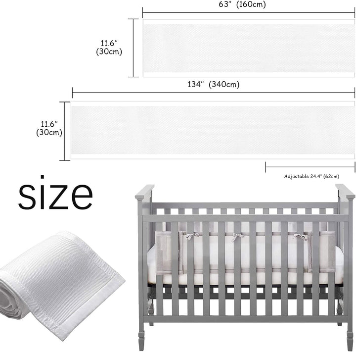 Bettumrandung Babybett,Baby Nestchen Bettumrandung,Kopfumrandung Babybett,Atmungsaktive Krippenumran