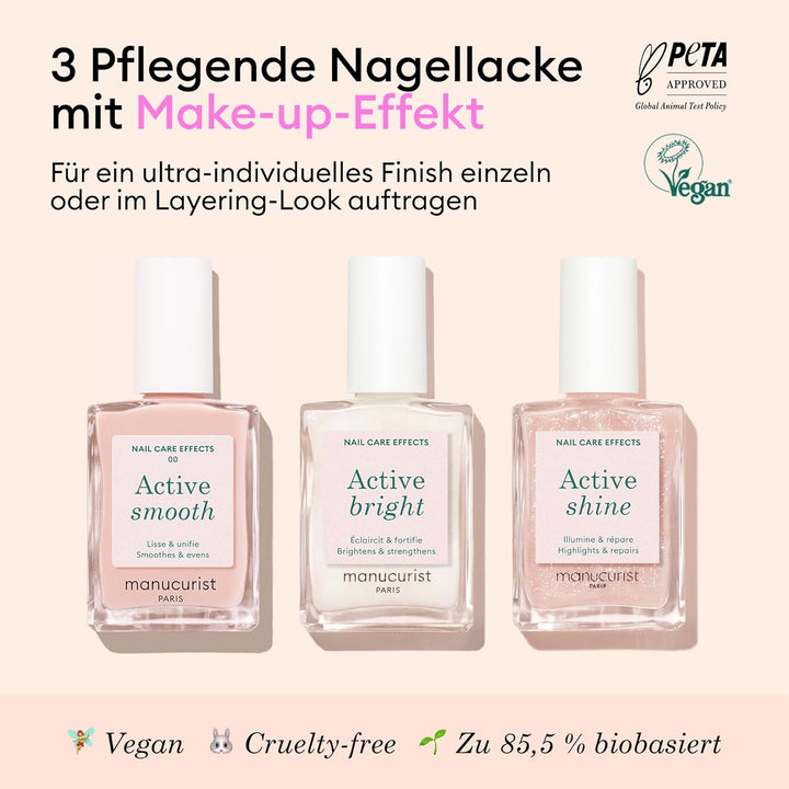 Manucurist Active Icons Trio Nagellack Set – Active Smooth 00, Active Shine, Active Bright Nagellack