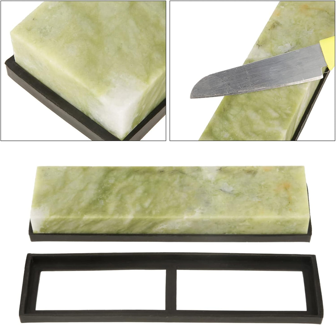 Schleifstein, Körnung 10000 Messerschleifstein Natürlicher Smaragd mit Abtropfbasis 200 X 50 X 25 Mm