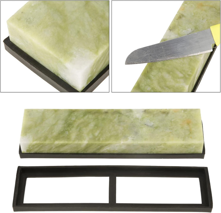 Schleifstein, Körnung 10000 Messerschleifstein Natürlicher Smaragd mit Abtropfbasis 200 X 50 X 25 Mm