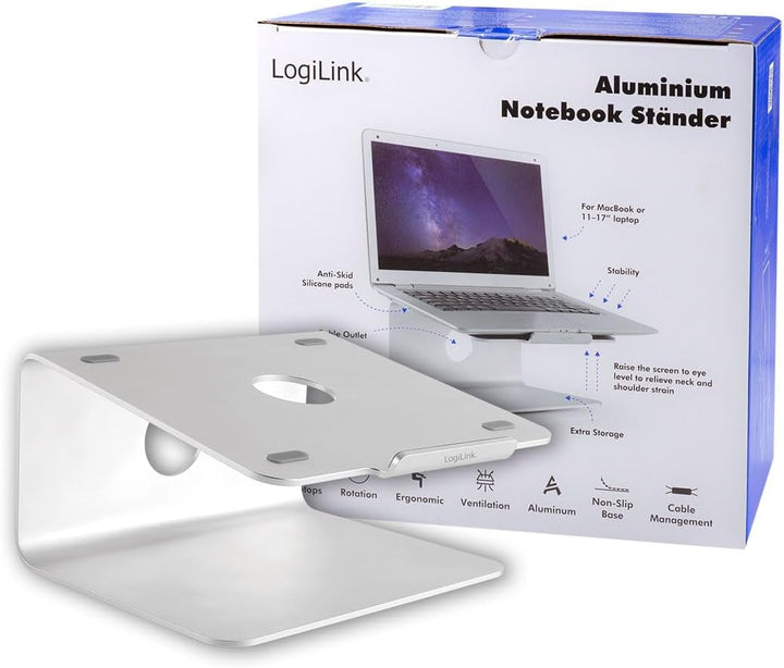 LogiLink AA0104 Notebook Aluminium Ständer, 5 Kg Notebook 11"-17", Notebook 11"-17"