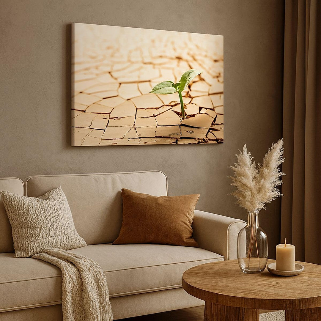 Bilder auf Leinwand 100x70cm Leinwandbild mit Rahmen Wüste Erde Umwelt Gross Wanddeko Bild Schlafzim