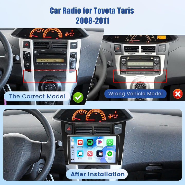 [4G+128G] Inefala Android 15 Autoradio für Toyota Yaris 2008-2011 mit Wireless Carplay Android Auto,