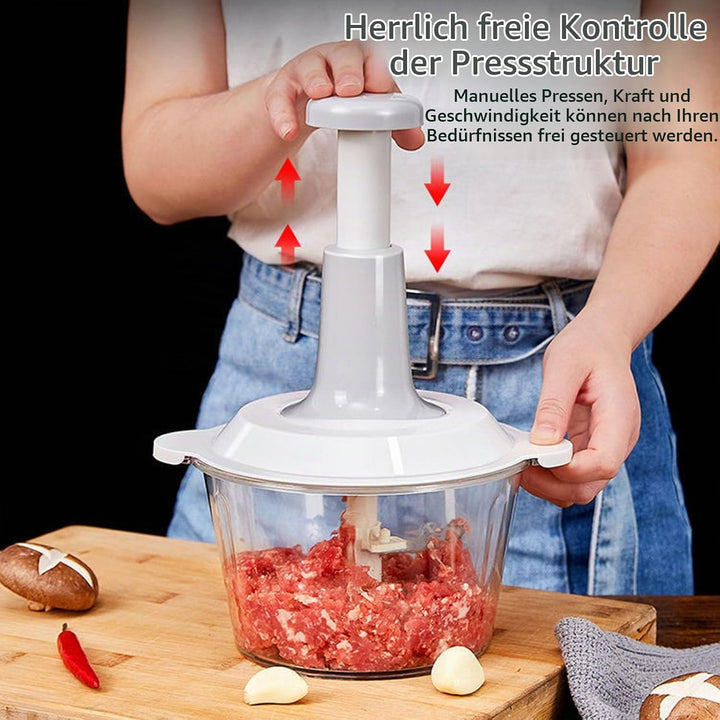 Manual Food Chopper, Regerly 1 Stück 1.5L Manuelle Zerkleinerer Zwiebelschneider Multizerkleinerer P