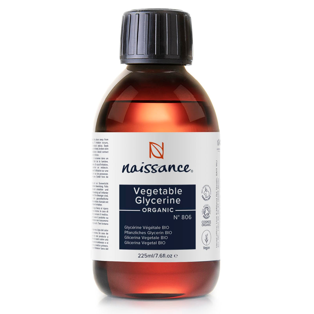 Naissance Pflanzliches Glycerin (Glyzerin/Glyzerol) BIO (Nr. 806) 225ml – parfümfrei, palmölfrei, Le