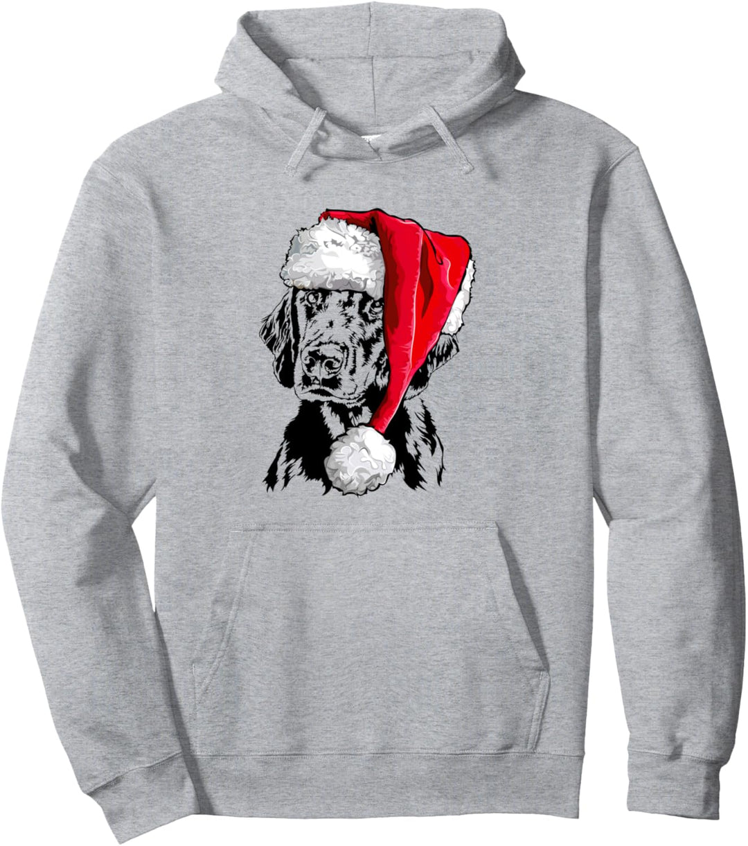 Santa Flat Coated Retriever Weihnachtsmann Weihnachten Hunde Pullover Hoodie