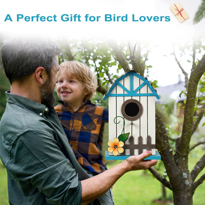 Optyuwah Vogelhaus Holz Nistkasten, Vogelvilla für Wildvögel Meisen, zum Aufhängen Indoor als Dekora